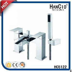 Deck Mounted Twin Bathroom Faucet Bath Shower