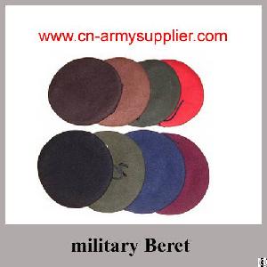 Wool Polyester Nylon Military Beret For Police Army Wear