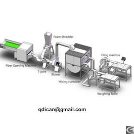 shredded foam ball fiber feather blending filling machine