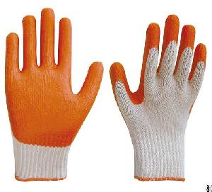 Latex Dipped Glove With Flat Palm