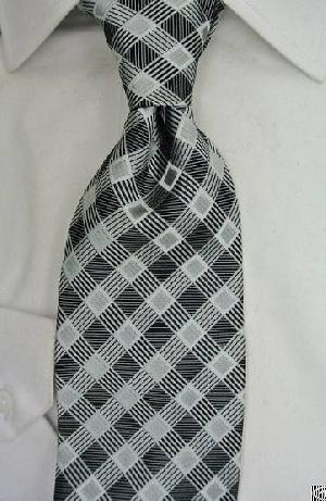 Well-dressed Grey Checkered Necktie Wgt-3598