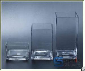 square glass vases