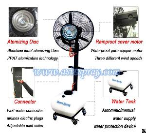 Factory Supply High Quality Rainproof Floor Type Spraying Mist Cooling Industrial Fan