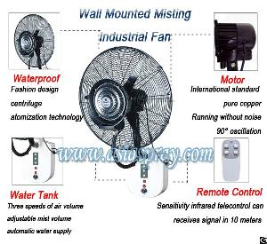 Factory Supply Wall Mounted Misting Industrial Rainproof Remote Control Fan Type650