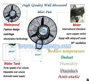 Top Modern Wall Mounted Mist Water Spray Fan With Rainproof Of Deeri Factory Supply