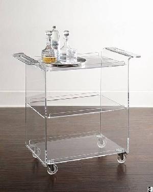 Modern Design Acrylic Kitchen Serving Trolley Cart