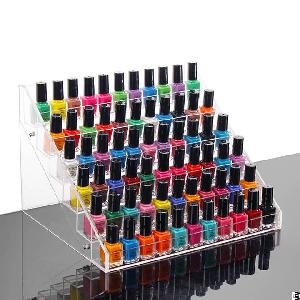 tiered clear acrylic nail polish rack