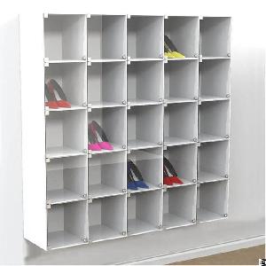 Wall Mounting Lockable Acrylic Shoe Display Cubes