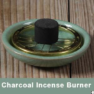 Small Decorated Charcoal Screen Ceramic Incense Burner 7cm Aromatherapy Plate For Burning