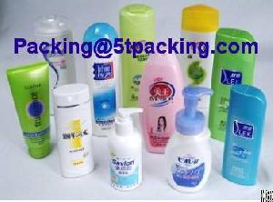 Plastic Self-adhesive Printed Labels In Cosmetics Bottle