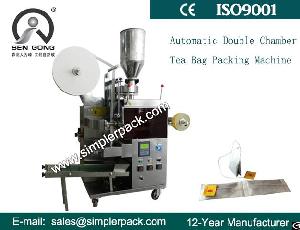 Automatic Double Chamber Tea Bag Packing Machine With Thread And Tag