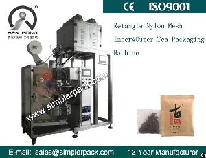 Automatic Rectangle Nylon Mesh Inner And Outer Tea Bag Packing Machine Electric Scales Filler