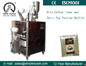 Automatic Ultrasonic Seal Drip Coffee Bag Packing Machine With Outer Envelope