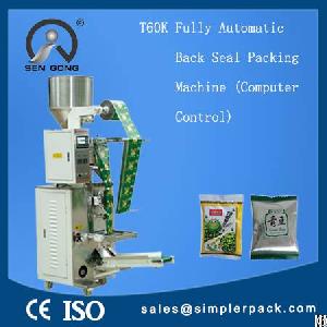 Fully Automatic Back Seal Puffed Food Packing Machine Computer Control