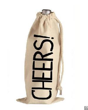 Cotton Bottle Bag / Wine Bags / Velvet Drawstring Bottle Pouch
