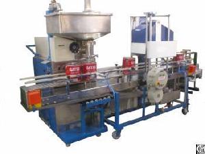 Automatic Paint Filling And Lid Pressing Machine