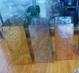 Mercury Gold Glass Square Vases