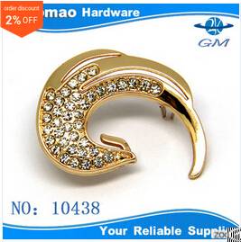 Dolphin Shape Metal Leather Accessories With Shinny Rhinestone