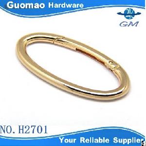 Hot Sale Big Oval Simple Spring Gold Bag Rings