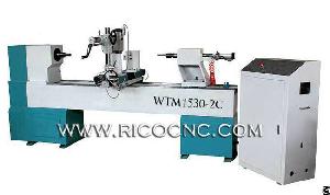 Three Axis Cnc Wood Turn Broching Lathe Machine Wood Turning With Milling Machining Wtm1530-2c