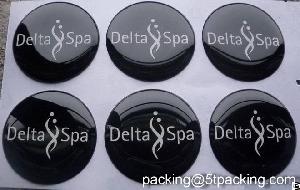 delta spa epoxy resin stickers oil bottles