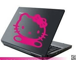 Pink Little Cat Stickers For Face Laptop