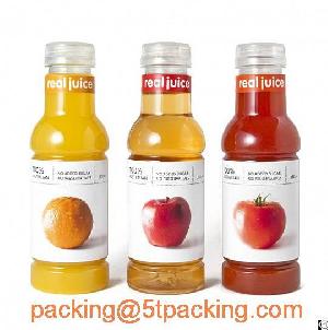 Plastic Adhesive Labels In Creative Classified Fruits Juice Bottles