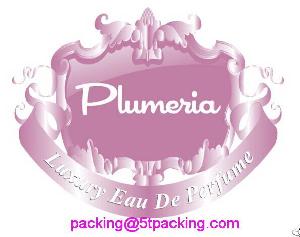 Plumeria Pink Embossed Labels For High End Bottled Perfume