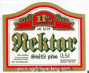 Printing Beer Labels By Aluminium Coated Paper