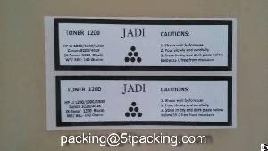 Shiny White Pet Printed Adhesive Label In Paint Kettle