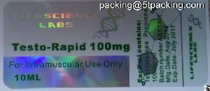 Testo Rapid 100mg Bottle Labels