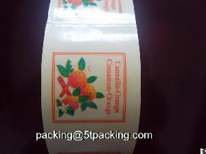 Transparent Cannelle Orange Cosmetic Bottle Labels In Rolls