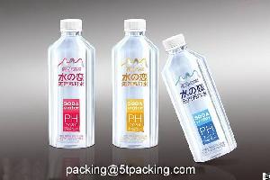 Transparent Pe Plastic Adhesive Labels In Soda Water Summer Flowers Brand Bottle