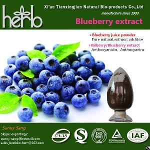 Blueberry Powder, Bilberry Extract Active Ingredient Anthocyanidins5%-25%