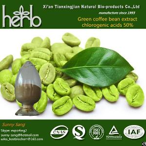 Green Coffee Bean Extract, Chlorogenic Acids50%, Cas No327-97-9