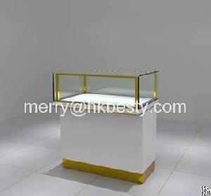 customized jewelry display golden stainless steal led light