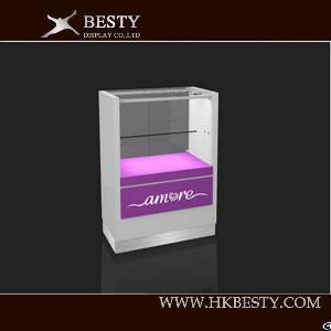 Elegant Style Tempered Glass Jewelry Display Counter With Led Lights