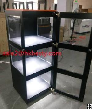 Glasses Showcase Shelf With Sopt Light And Swing Door