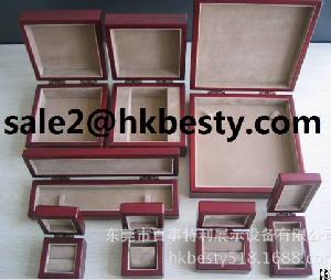 Glossy Wooden Jewelry Necklace Ring Display Box