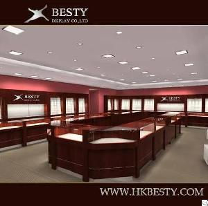 Luxury Jewelry Veneer Display Kiosks Showcase For Retail Store Design