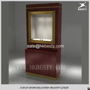 Wood And Glass Jewelry Storage Cabinet With Mirror And Lock