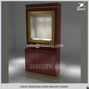 Wood And Glass Jewelry Storage Cabinet With Mirror And Lock