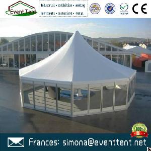 Best China Manufacture Fashion Waterproof Exhibition Decagon Tent For Celebration With Glass Wall