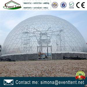 clear span half transparent inflatable giant dome tent wine party