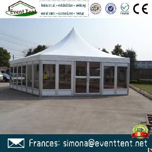 Top Quality Outdoor Hexagon Pagoda Marquee Tent For Sun Shelter With Led Light