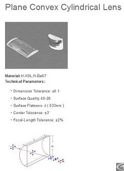 plano convex cylindrical lens