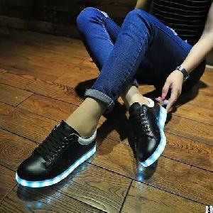 Cheap Glow Low Top Led Shoes Black White