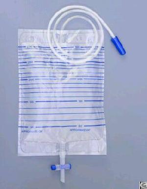 demo medical 2000ml urine bag screw pushing valve cross ce certificate