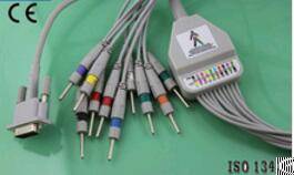 Demo Medical Ekg Cable With 10 Lead Wires, With 4.7k Resistor