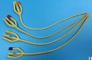 Demo Medical Urological Natural Medical Silicone Three Way Latex Foley Catheter